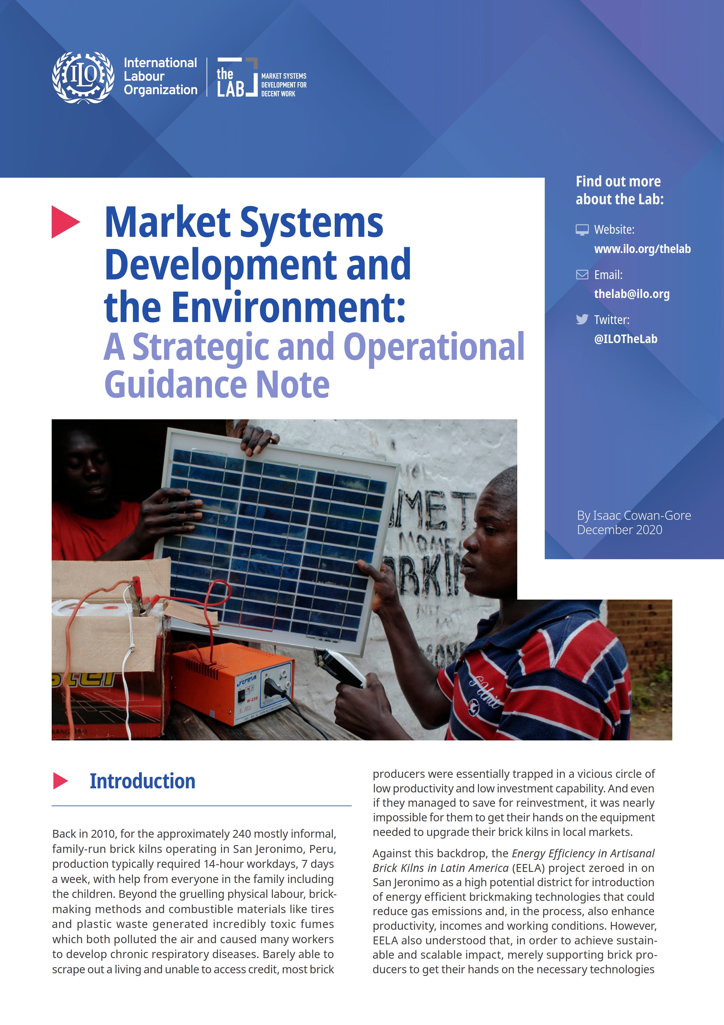 Market Systems Development and  the Environment:   A Strategic and Operational Guidance Note